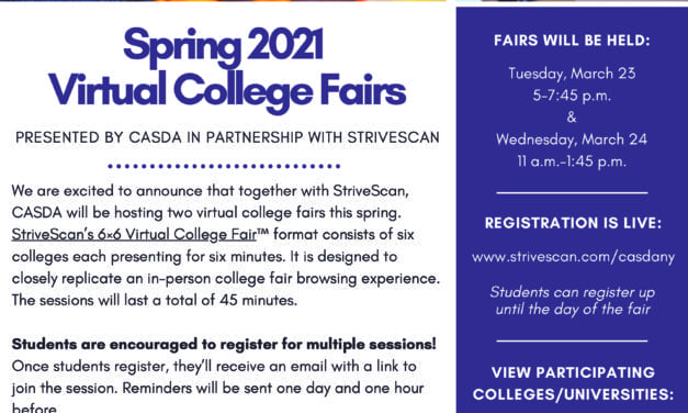 Spring Virtual College Fair on March 23