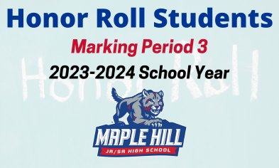 Honor Rolls for Marking Period 3 of 2023-2024